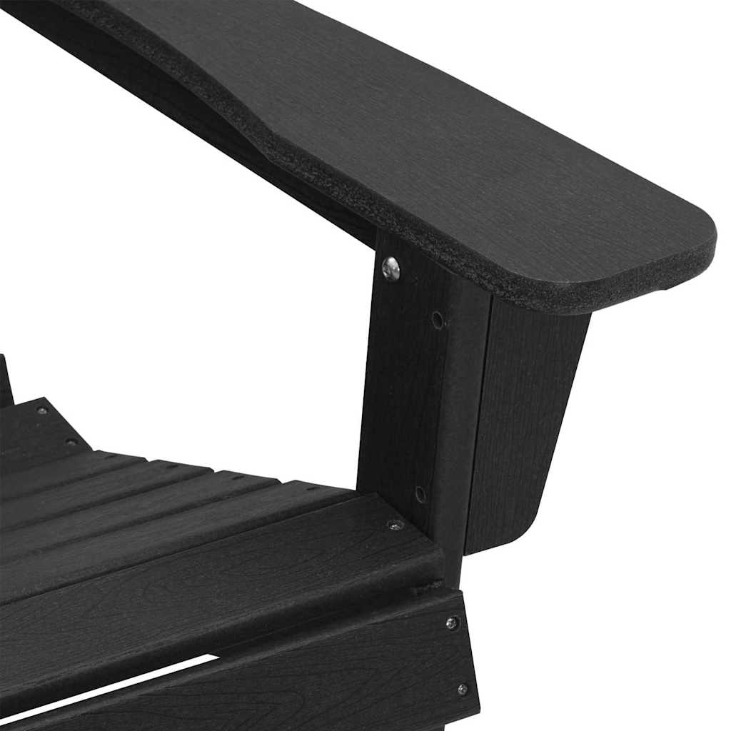 3-teiliges Garten-Lounge-Set Schwarz HDPE