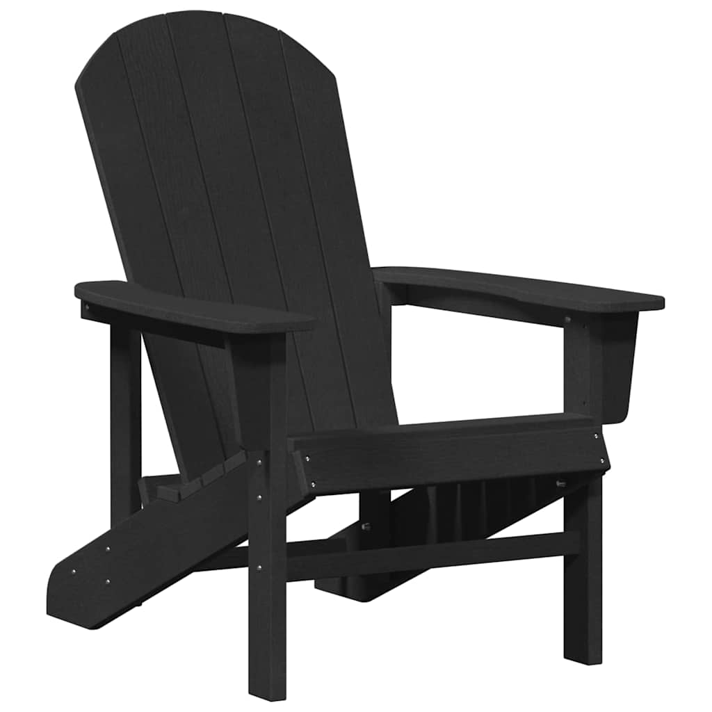 3-teiliges Garten-Lounge-Set Schwarz HDPE