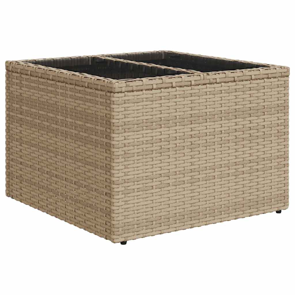 6-teiliges Garten Sofa Set mit Kissen Beige Poly Rattan