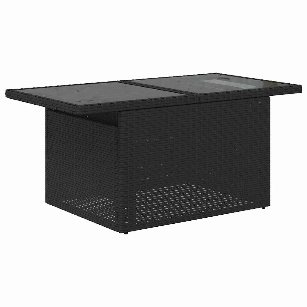 10-teilige Garten Sofa Set mit Kissen Schwarz Poly Rattan
