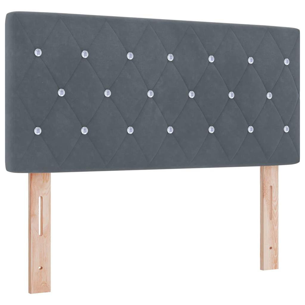 Boxspringbett mit Matratze Dunkelgrau 90x190 cm Samt