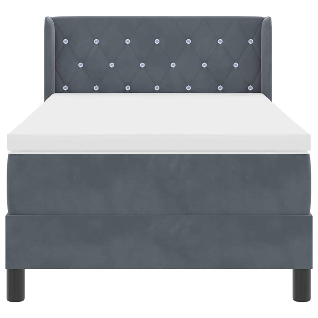 Boxspringbett mit Matratze Dunkelgrau 90x190 cm Samt