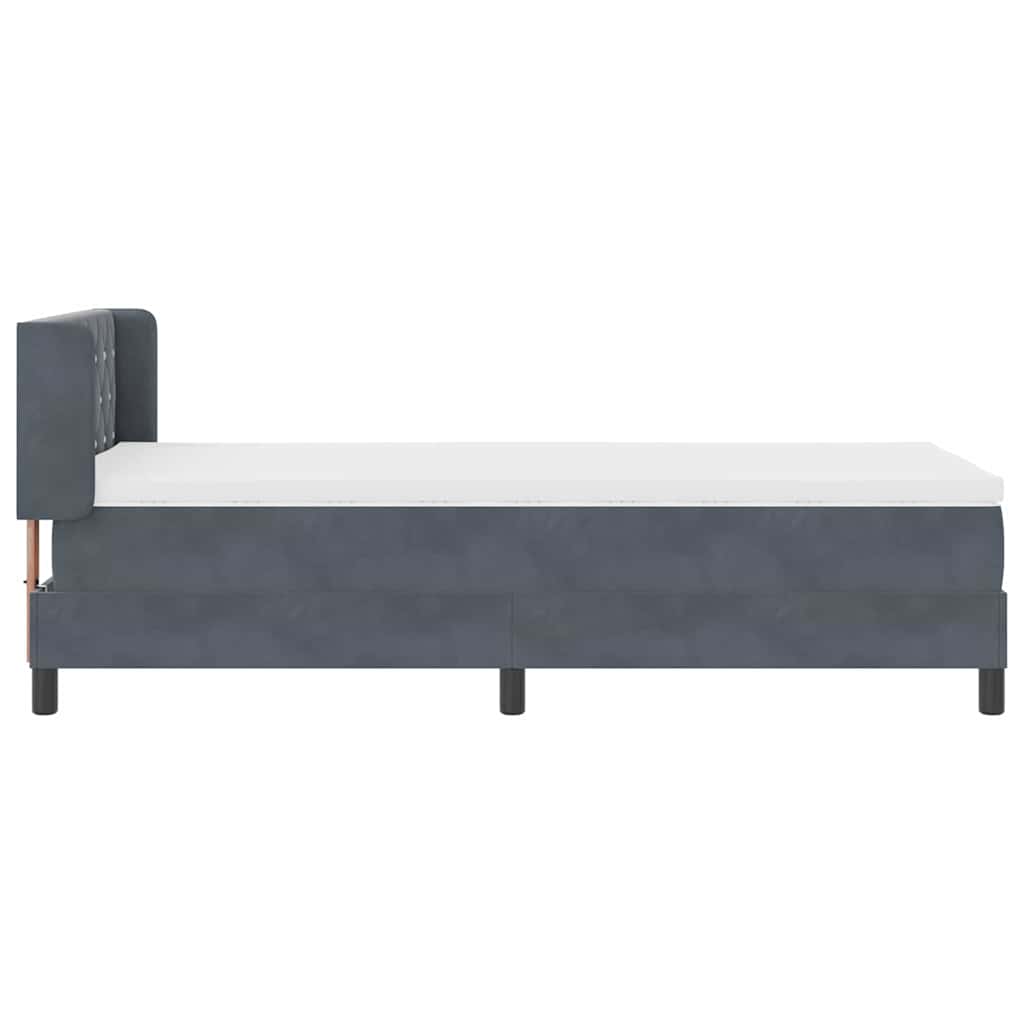 Boxspringbett mit Matratze Dunkelgrau 90x190 cm Samt