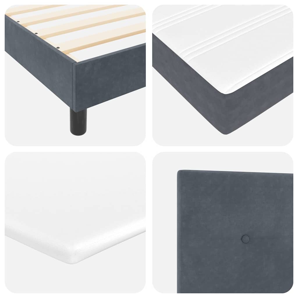 Boxspringbett mit Matratze Dunkelgrau 90x190 cm Samt