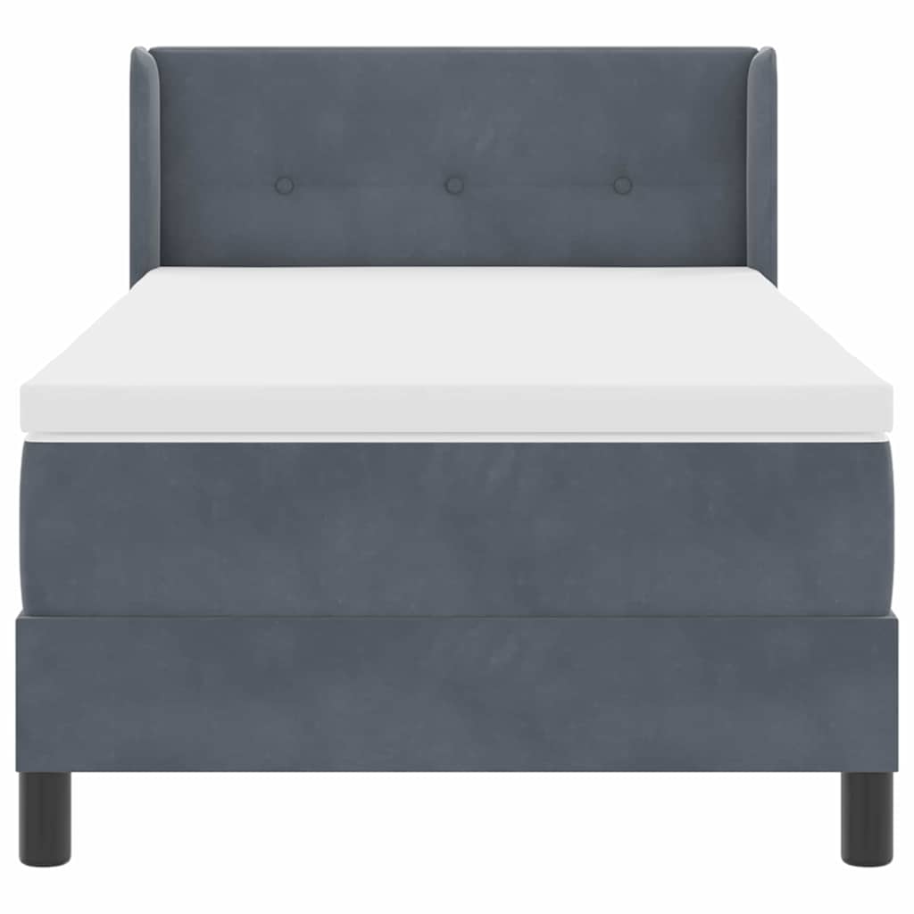 Boxspringbett mit Matratze Dunkelgrau 90x190 cm Samt