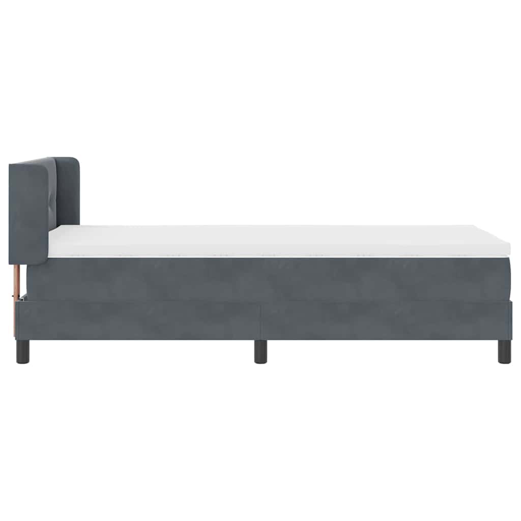 Boxspringbett mit Matratze Dunkelgrau 90x190 cm Samt