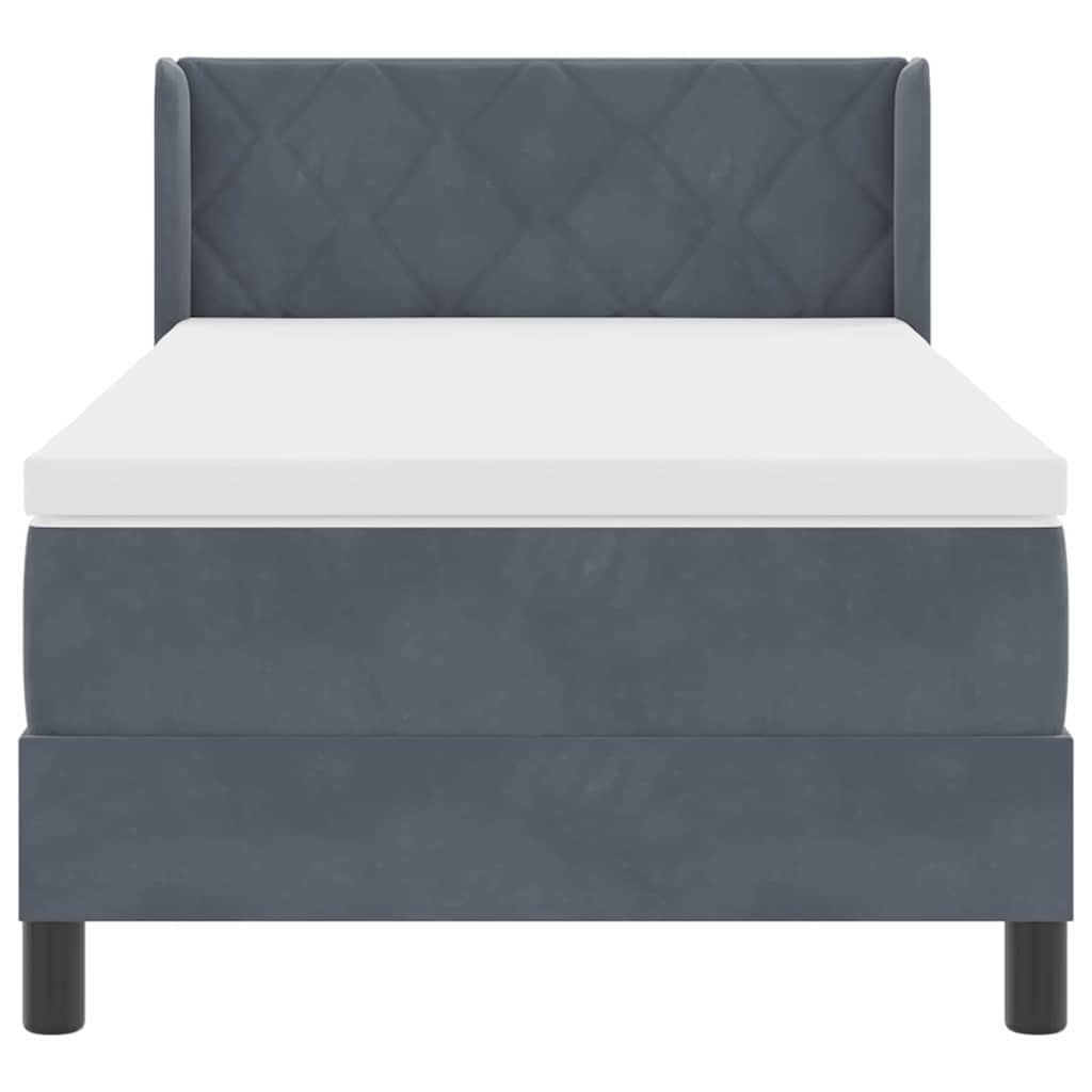 Boxspringbett mit Matratze Dunkelgrau 90x190 cm Samt