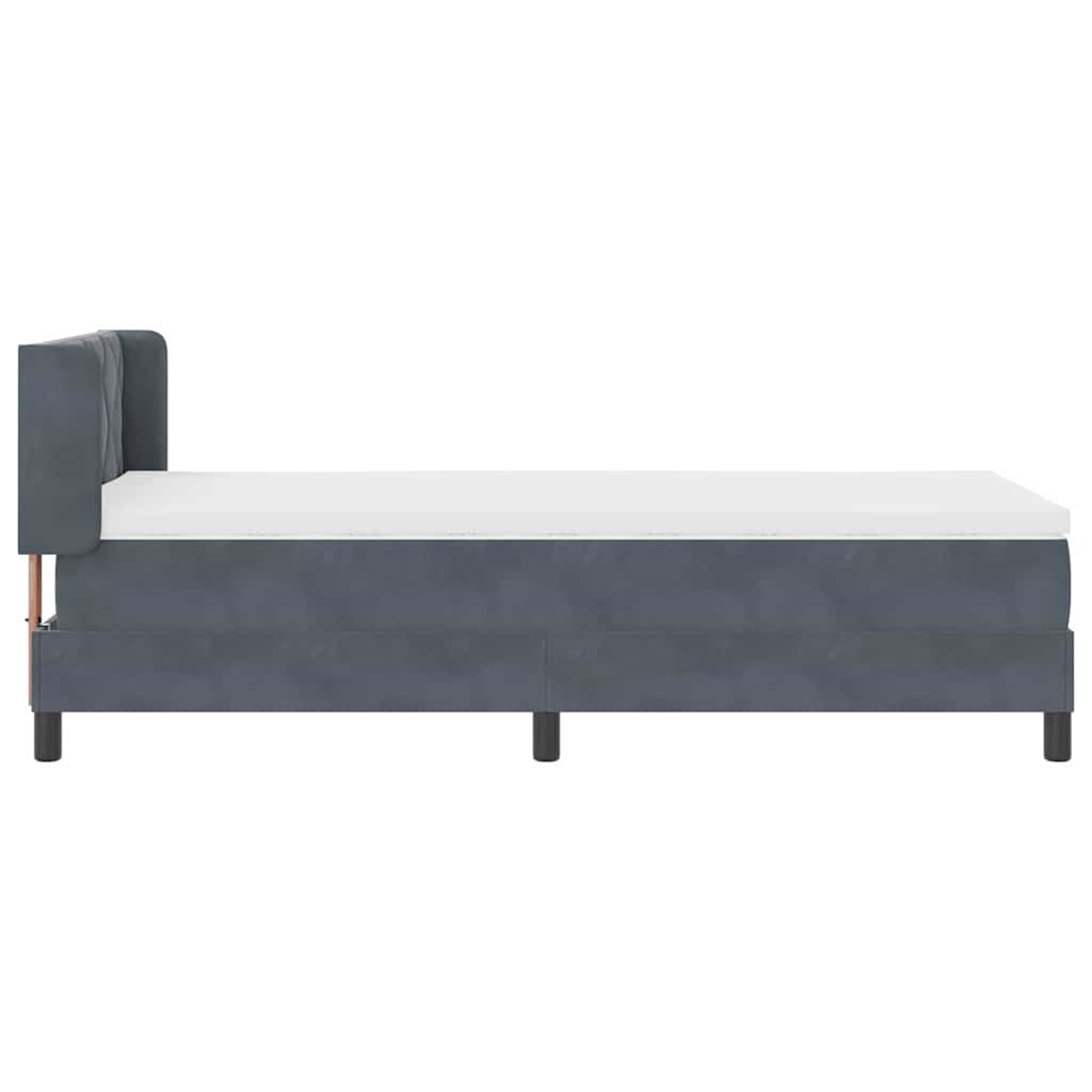 Boxspringbett mit Matratze Dunkelgrau 90x190 cm Samt