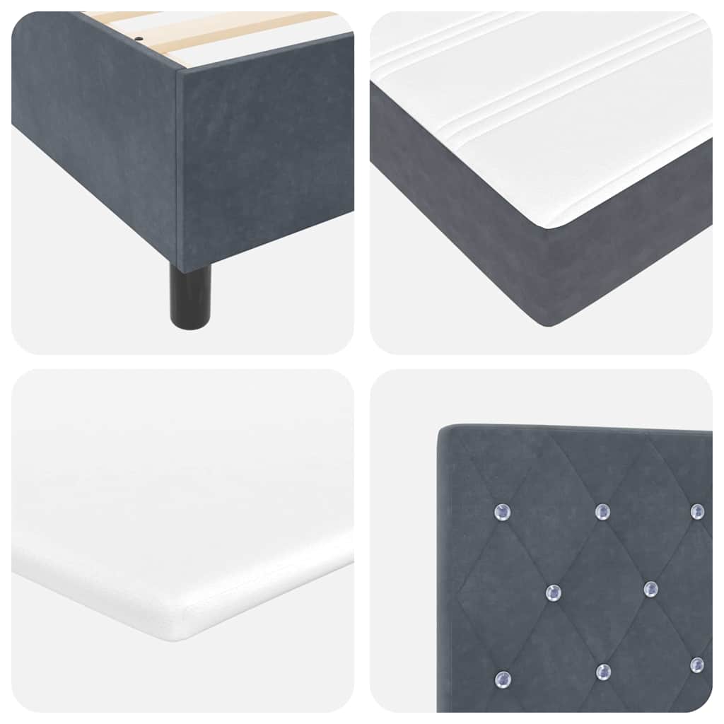 Boxspringbett mit Matratze Dunkelgrau 90x190 cm Samt