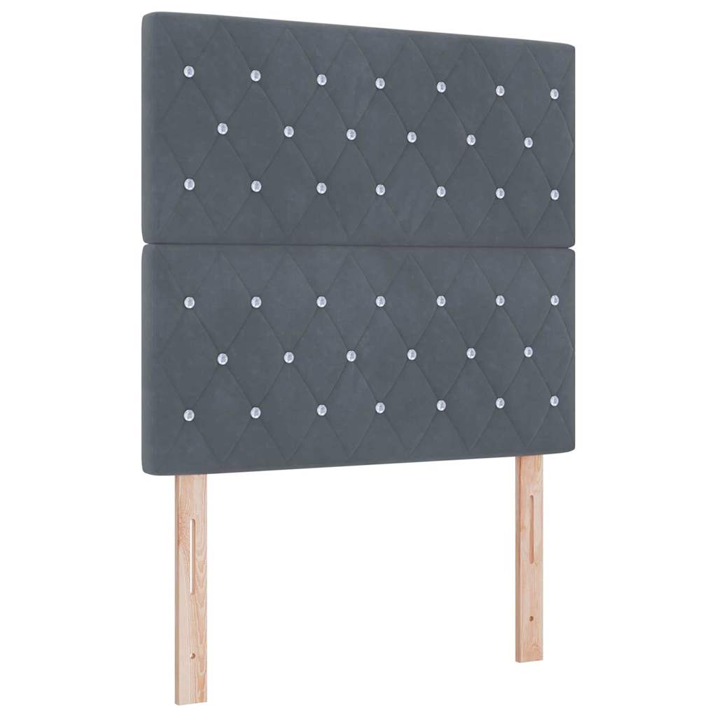 Boxspringbett mit Matratze Dunkelgrau 90x190 cm Samt