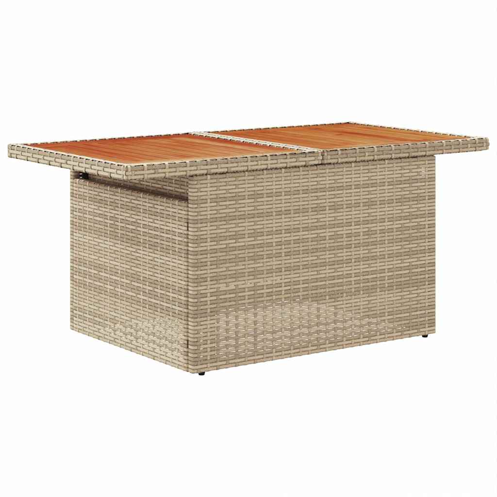 10-teiliges Garten Sofa Set mit Kissen Beige Poly Rattan