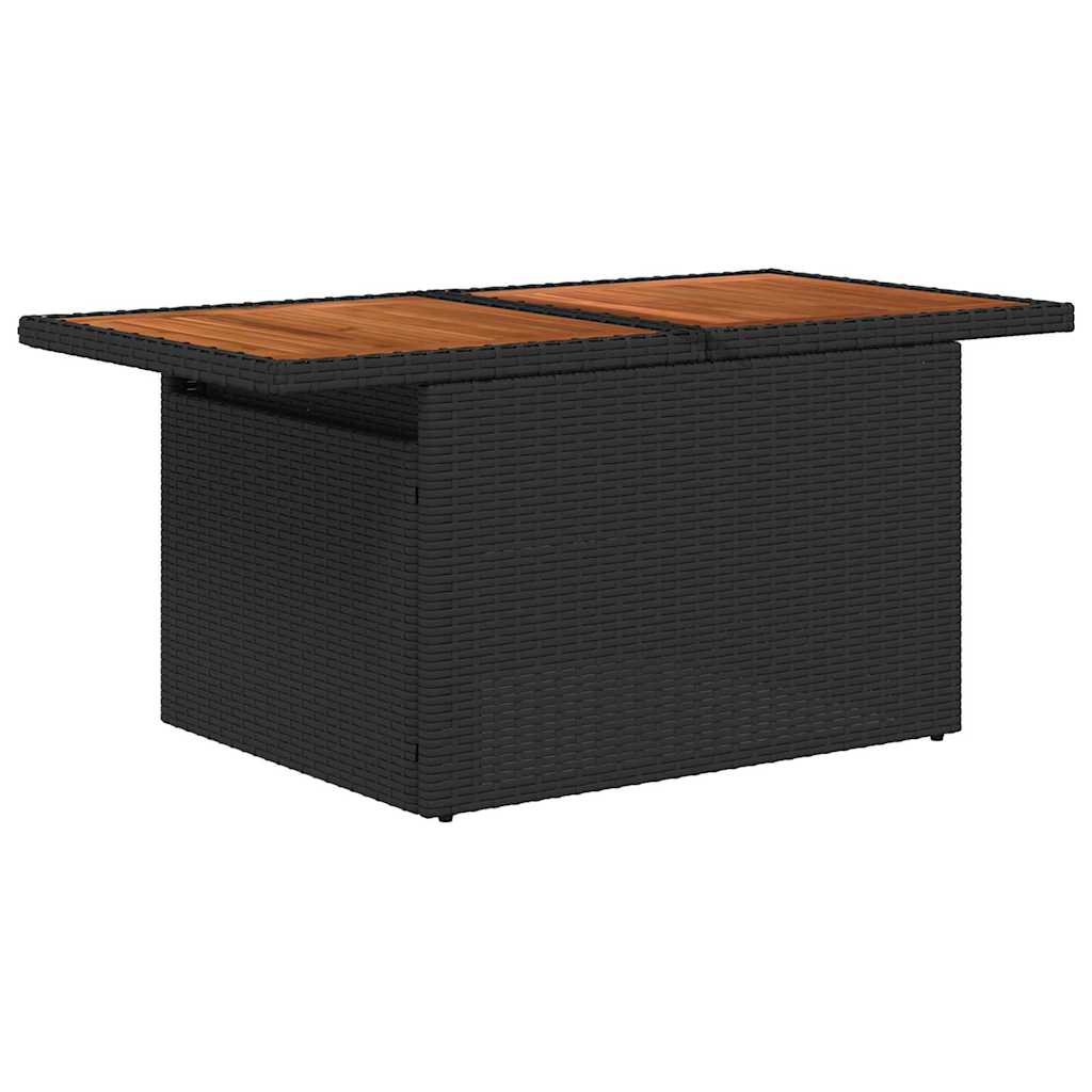 10-teilige Garten Sofa Set mit Kissen Schwarz Poly Rattan