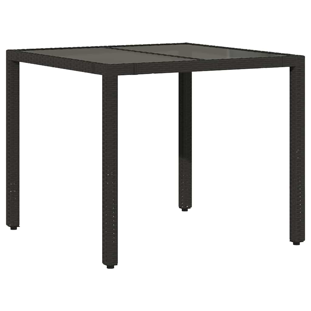 3-teiliges Garten Essset Schwarz Poly-Rattan