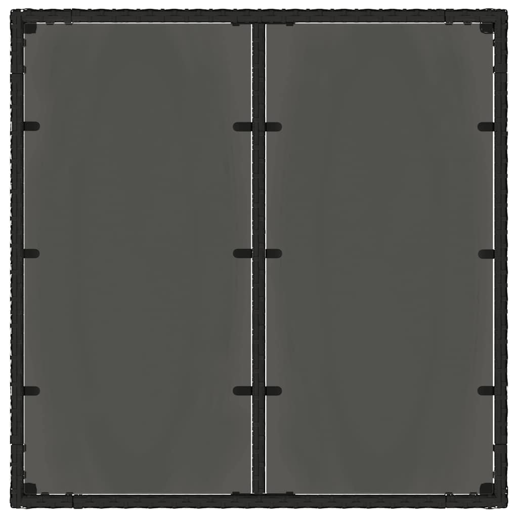 3-teiliges Garten Essset Schwarz Poly-Rattan