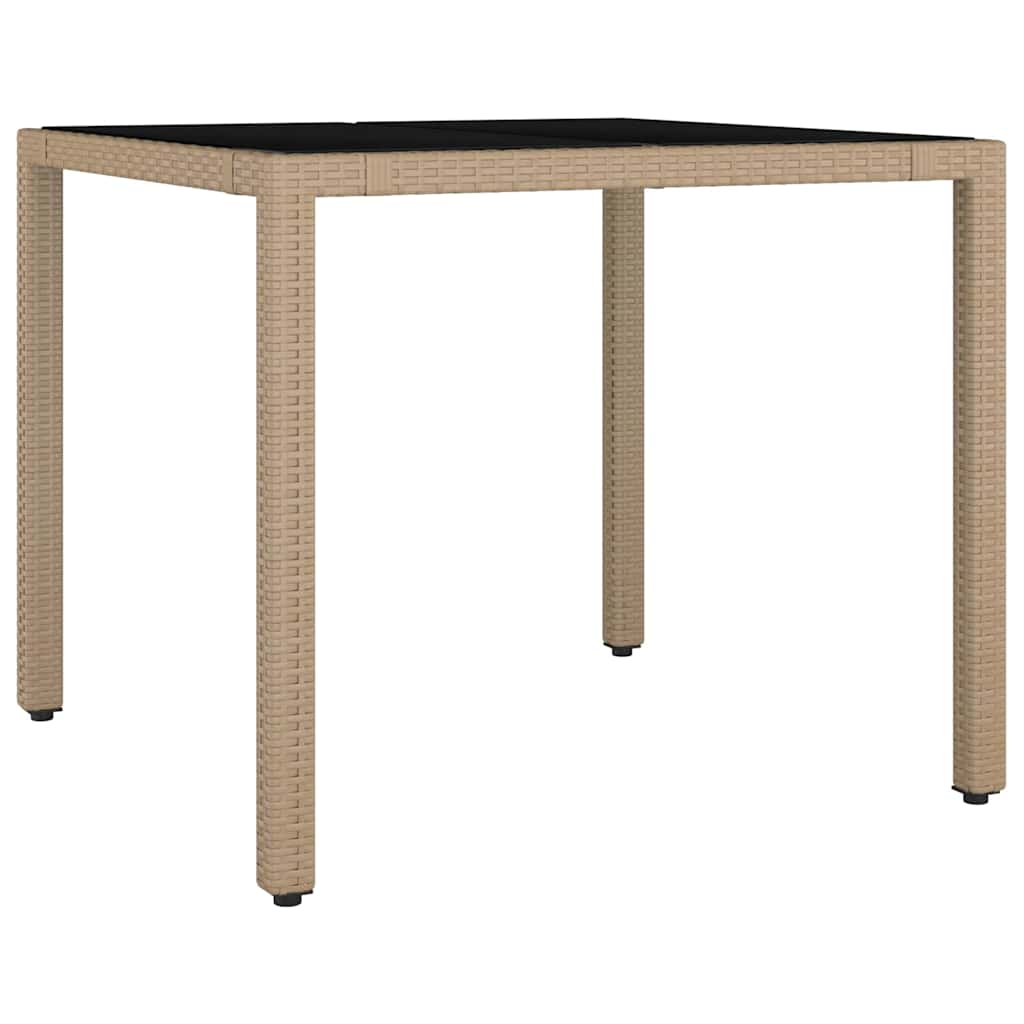 3-teiliges Garten Essgruppe Beige Poly Rattan