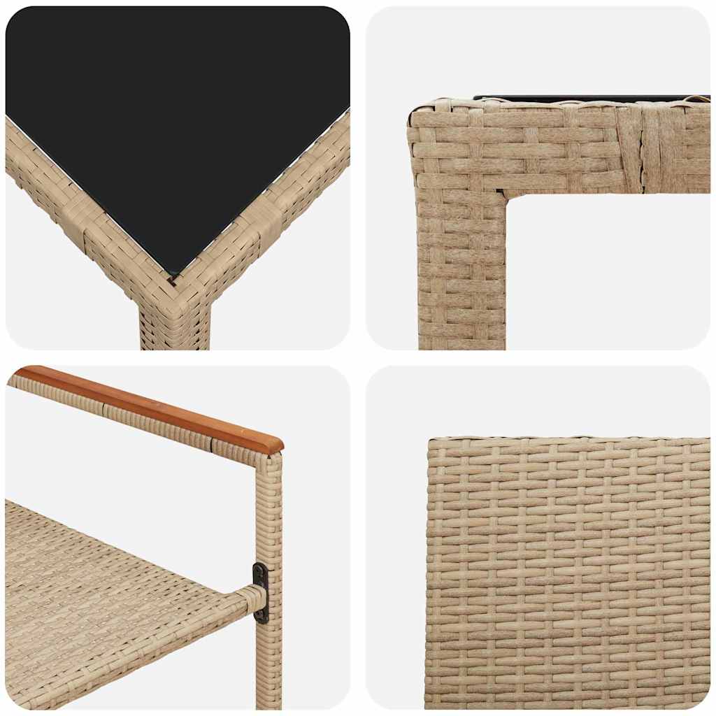 9-teilige Garten Essgruppe Beige Poly Rattan