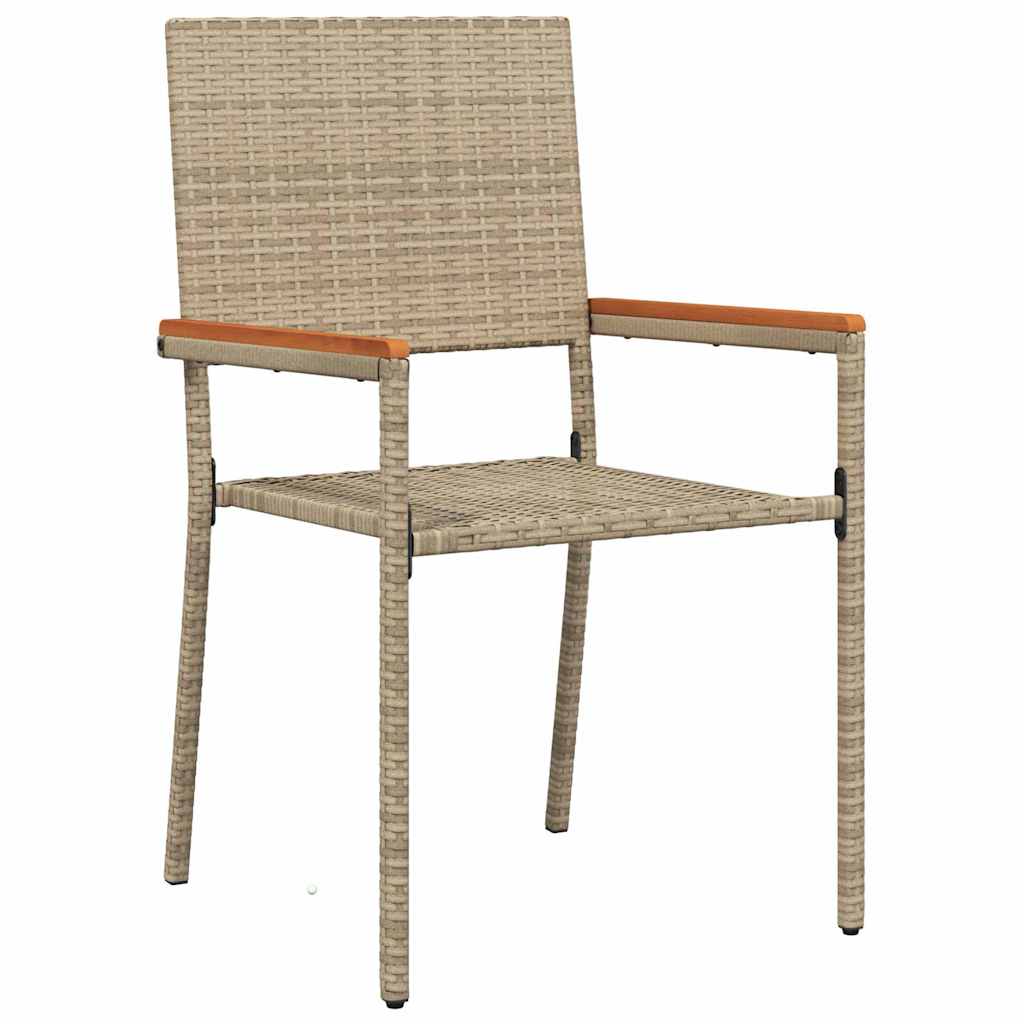9-teilige Garten Essgruppe Beige Poly Rattan