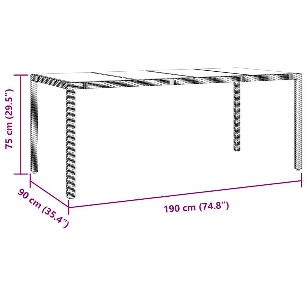 9-teilige Garten Essgruppe Beige Poly Rattan