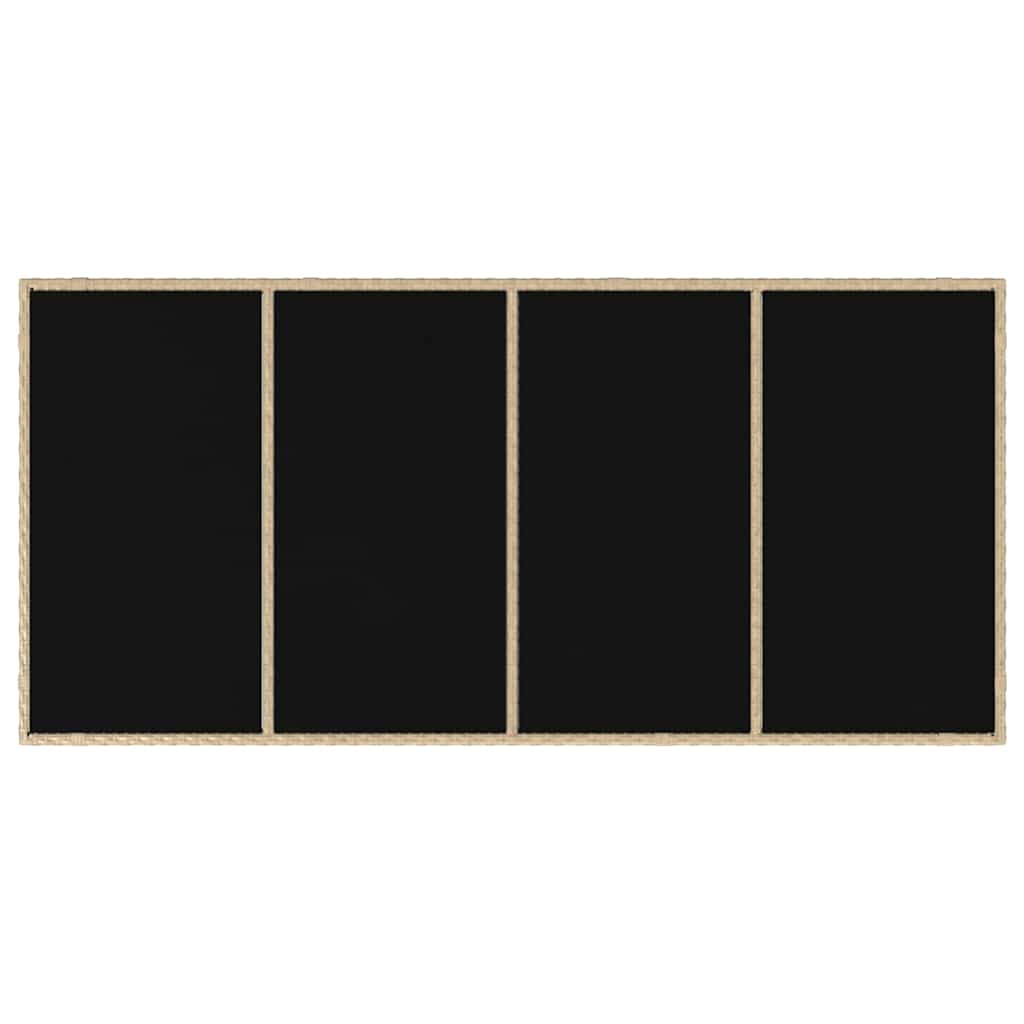 9-teilige Garten Essgruppe Beige Poly Rattan