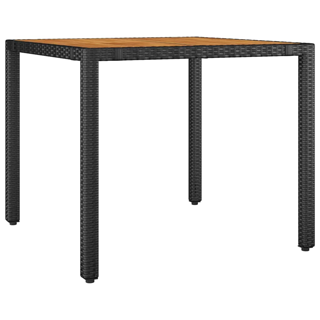 3-teiliges Garten Essset Schwarzes Poly-Rattan