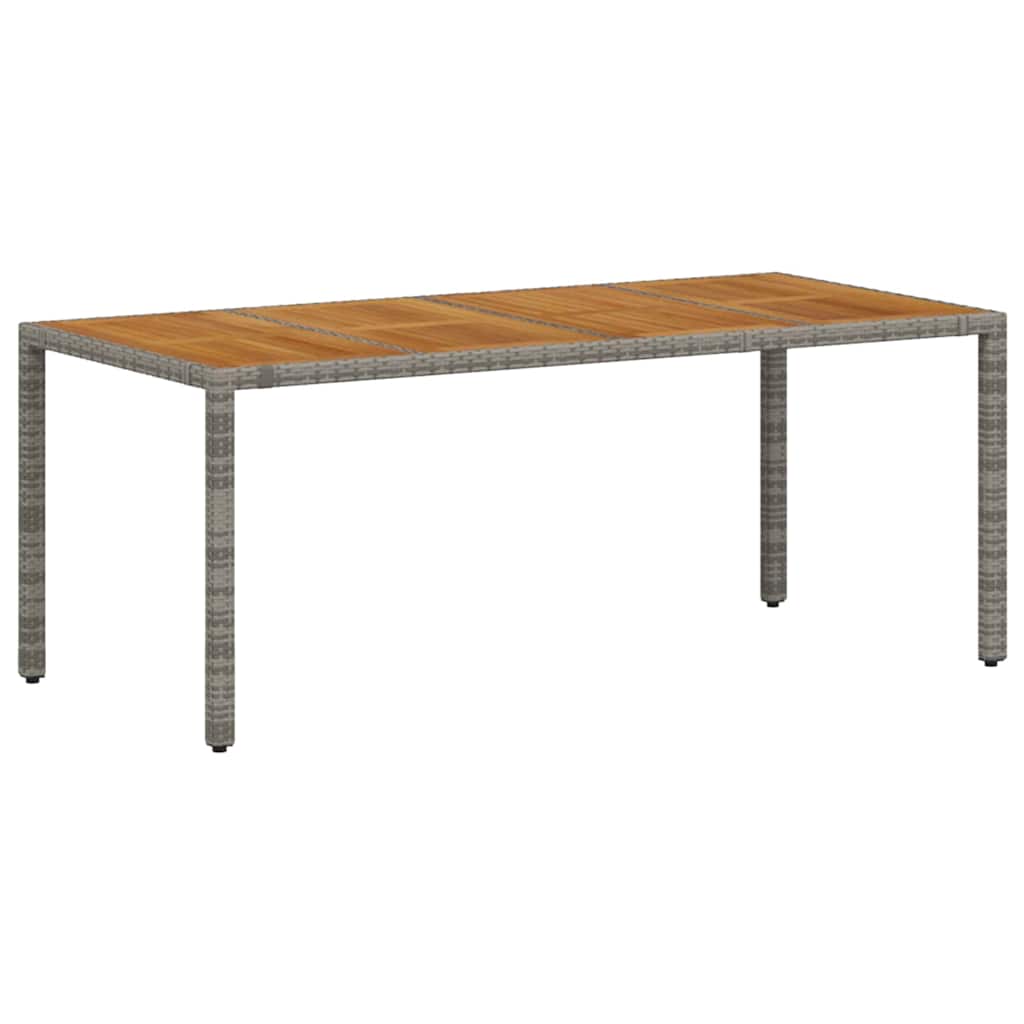 7-teiliges Garten Esszimmer Set Grau Poly Rattan
