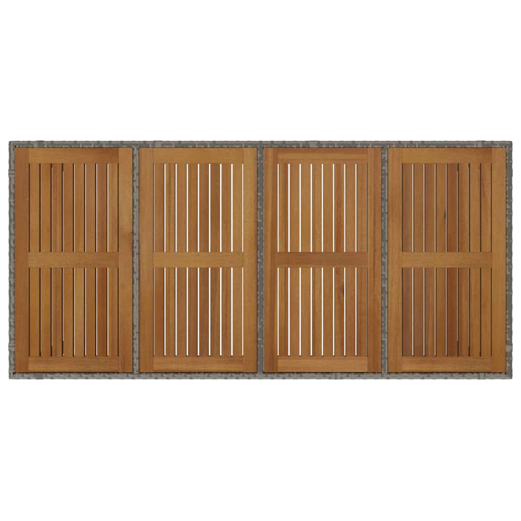 7-teiliges Garten Esszimmer Set Grau Poly Rattan