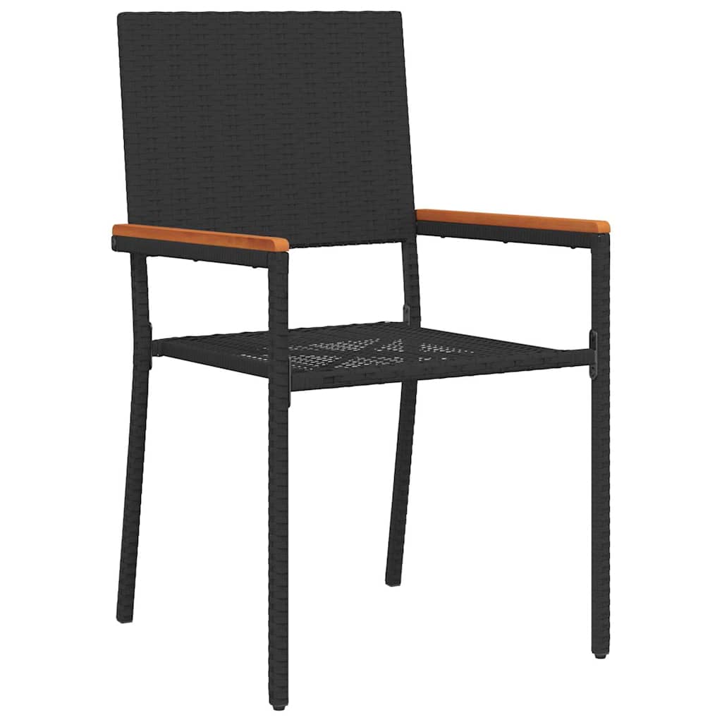 9-tlg. Garten-Essgruppe Schwarz Poly Rattan