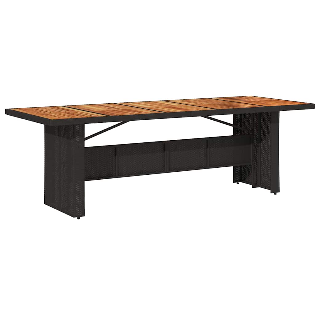 11-teilige Garten Essgruppe Schwarz Poly-Rattan Akazie