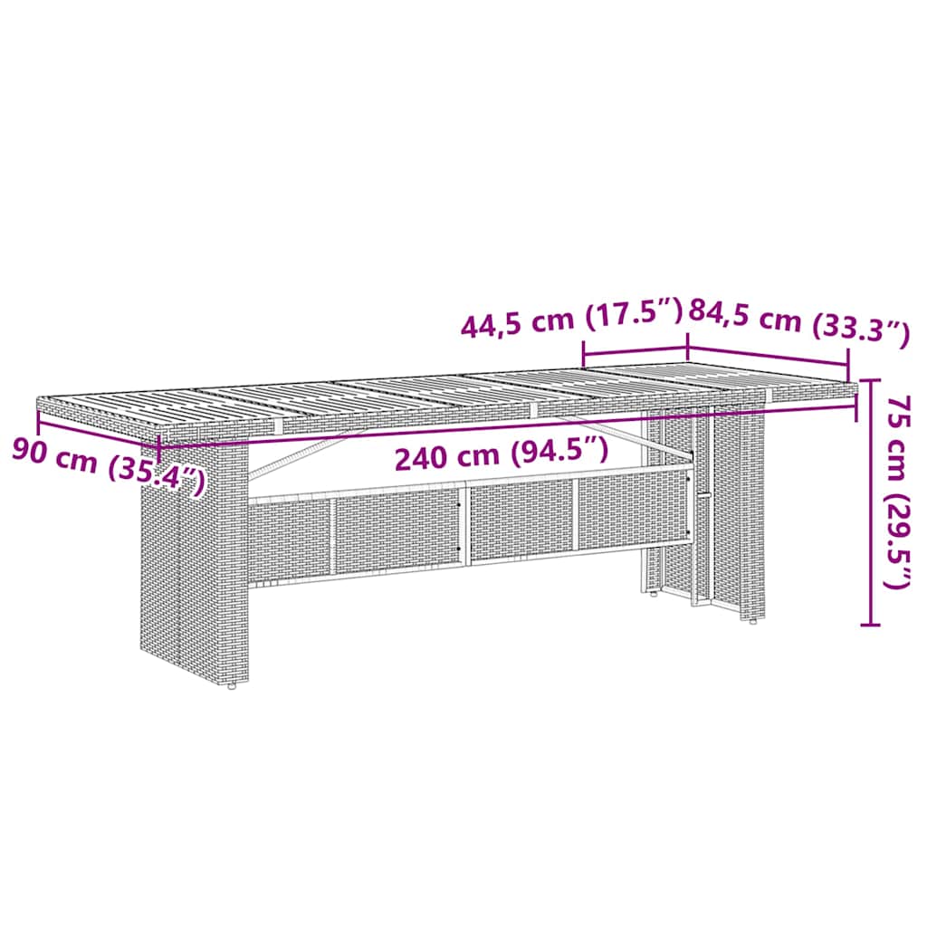 11-teilige Garten Essgruppe Schwarz Poly-Rattan Akazie