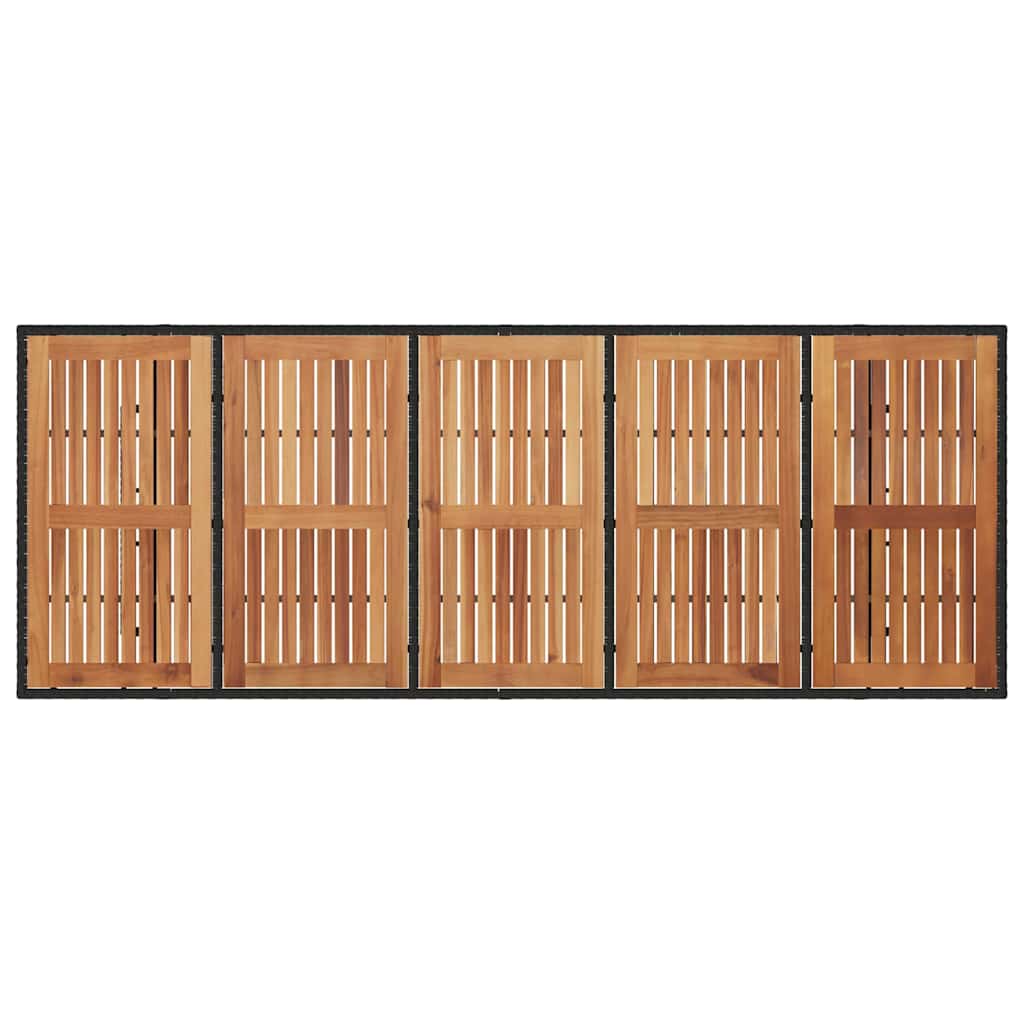 11-teilige Garten Essgruppe Schwarz Poly-Rattan Akazie