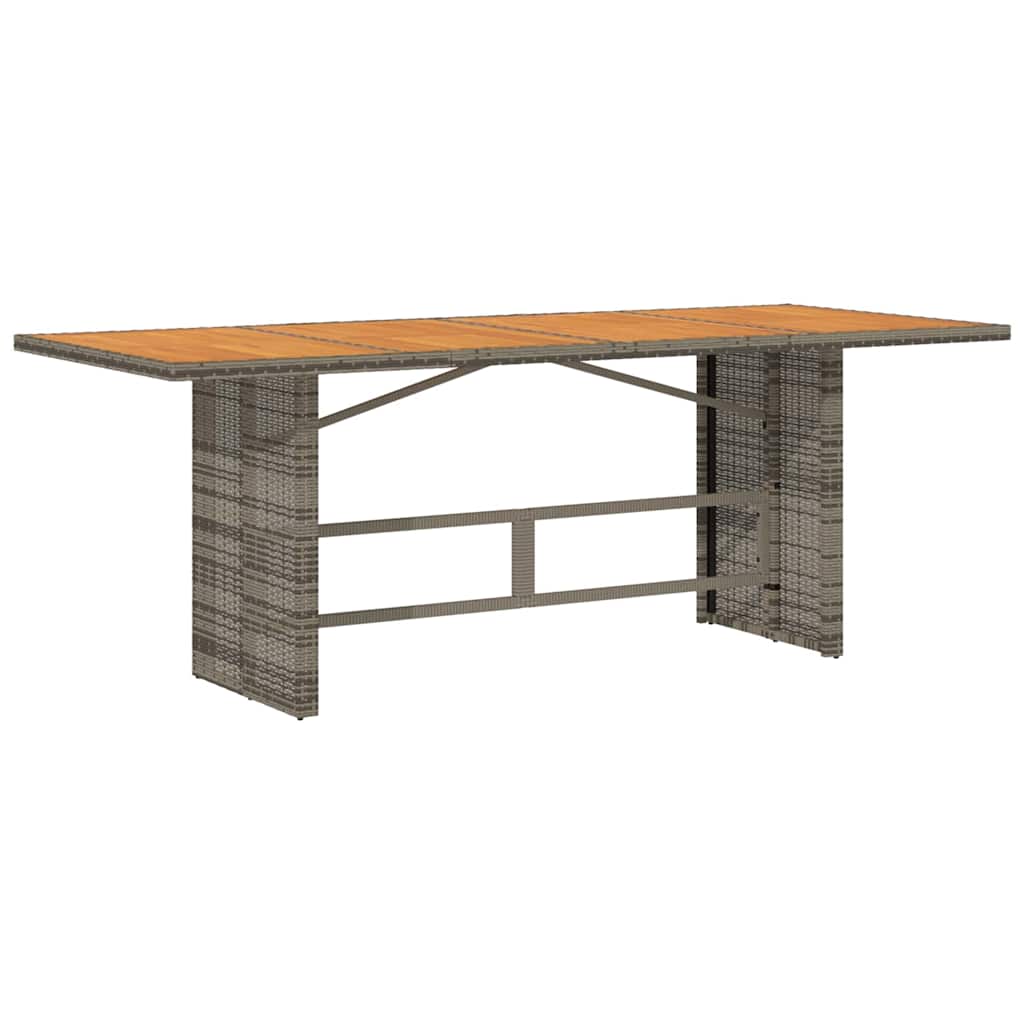 9-teilige Garten Essgruppe Graues Poly-Rattan Akazie
