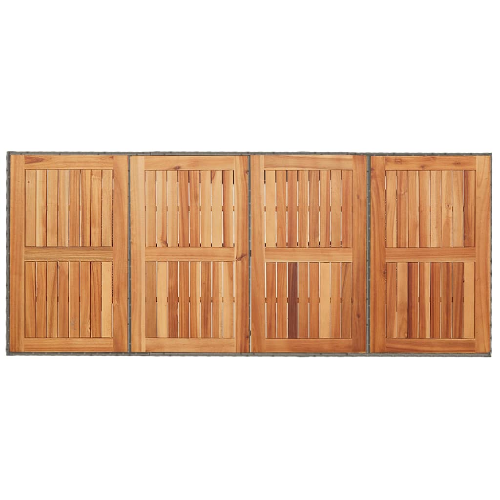 9-teilige Garten Essgruppe Graues Poly-Rattan Akazie