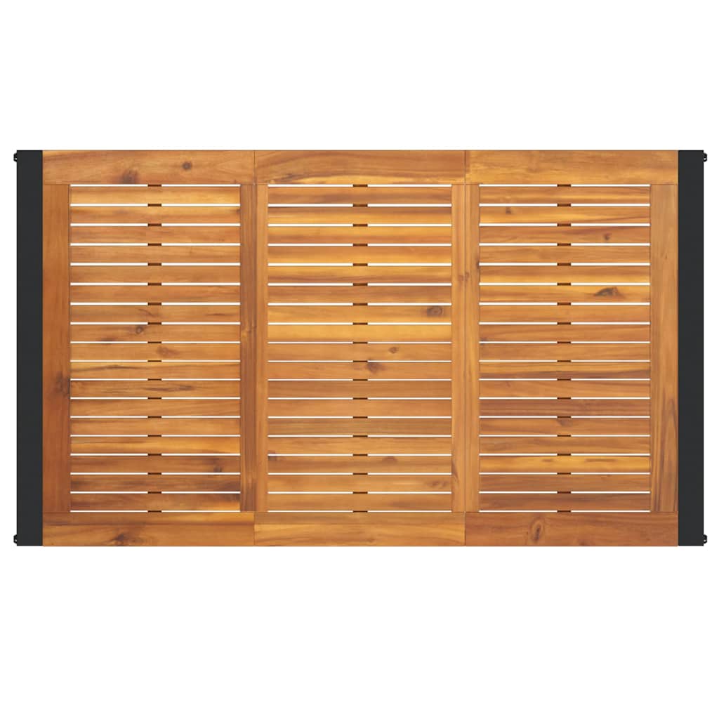 5-teiliges Garten Esstischset Grau Poly Rattan Akazie