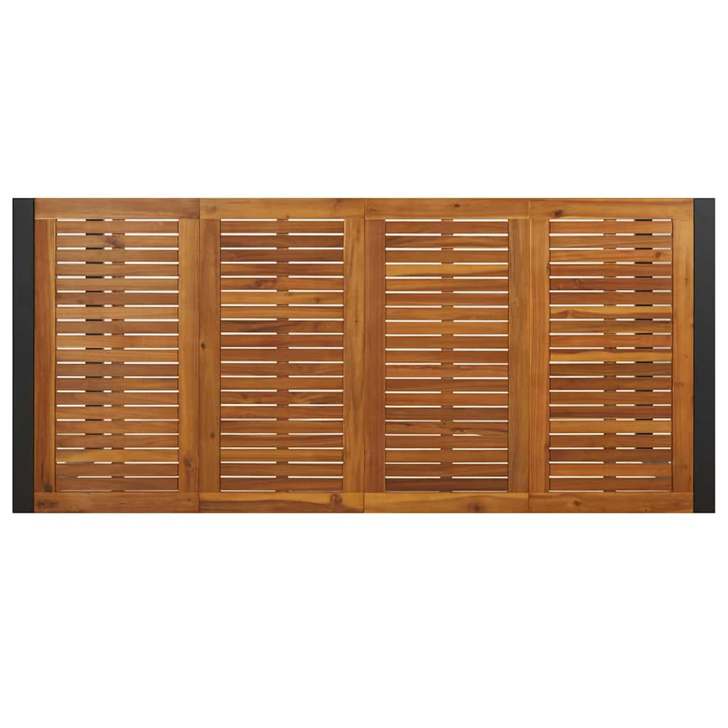 9-teiliges Garten Essgruppe Schwarz Poly Rattan Akazie