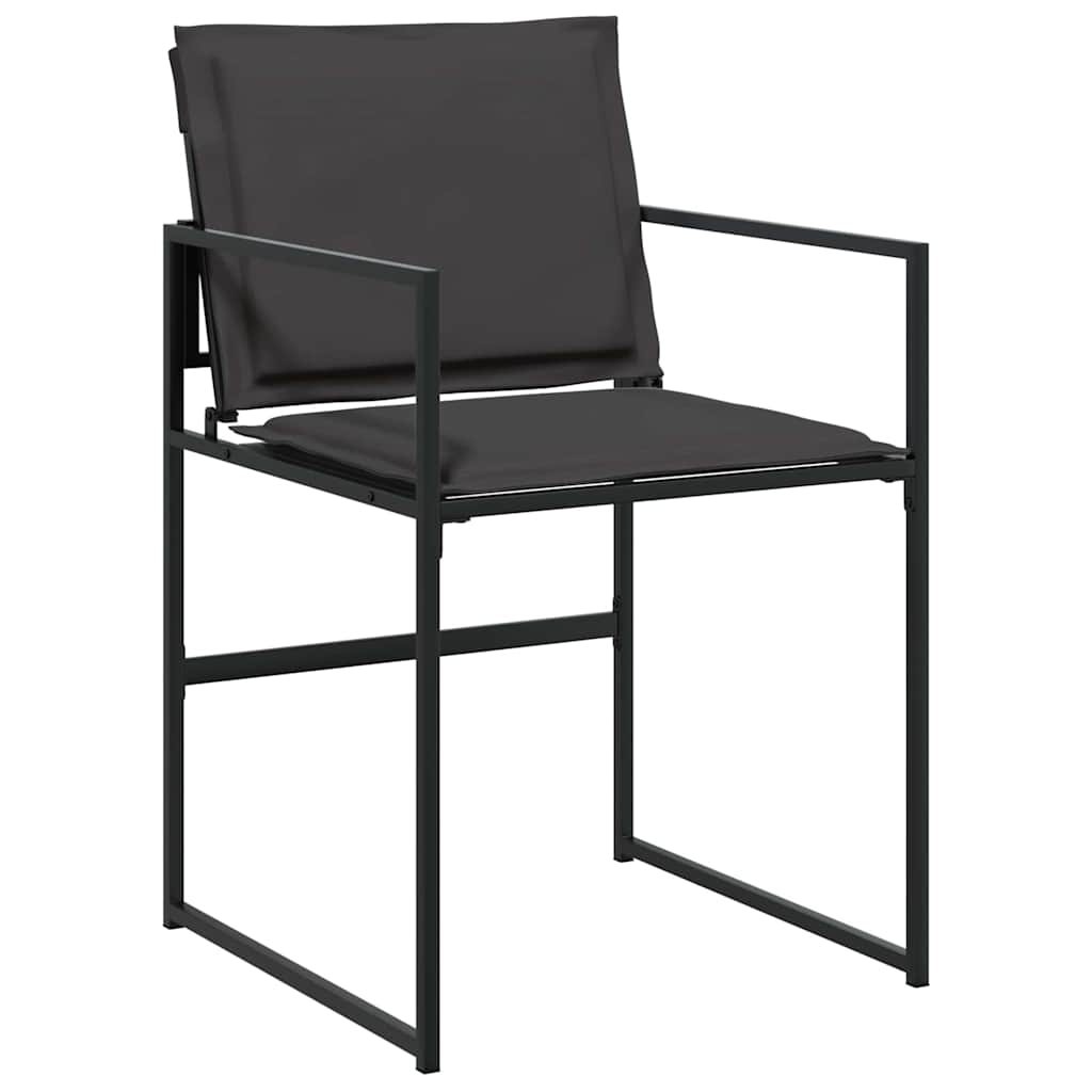 5-teiliges Garten-Dining-Set mit Kissen schwarz Textilene und Stahl