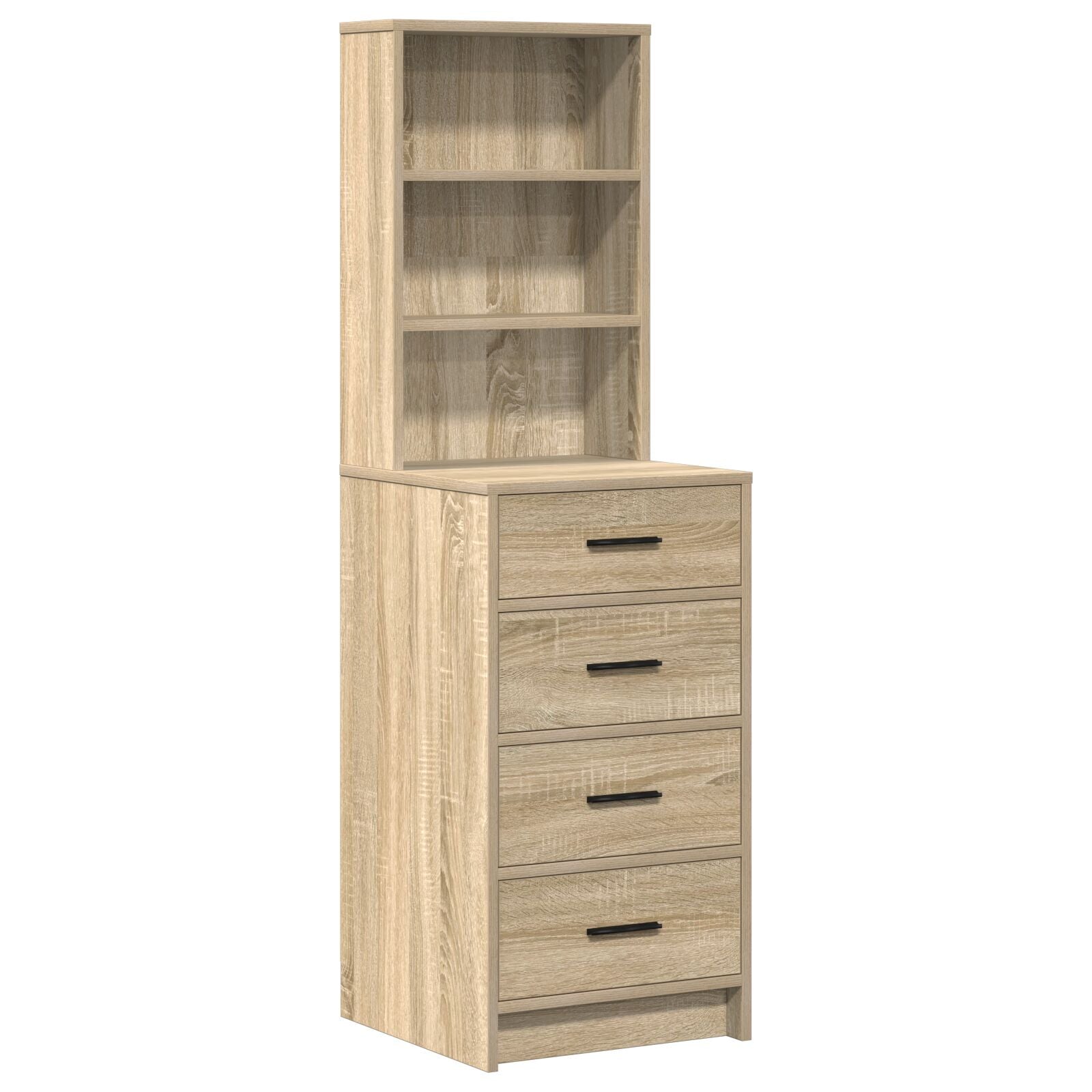 2-teiliger Kosmetiktisch Set mit LED Sonoma Eiche Spanplatte
