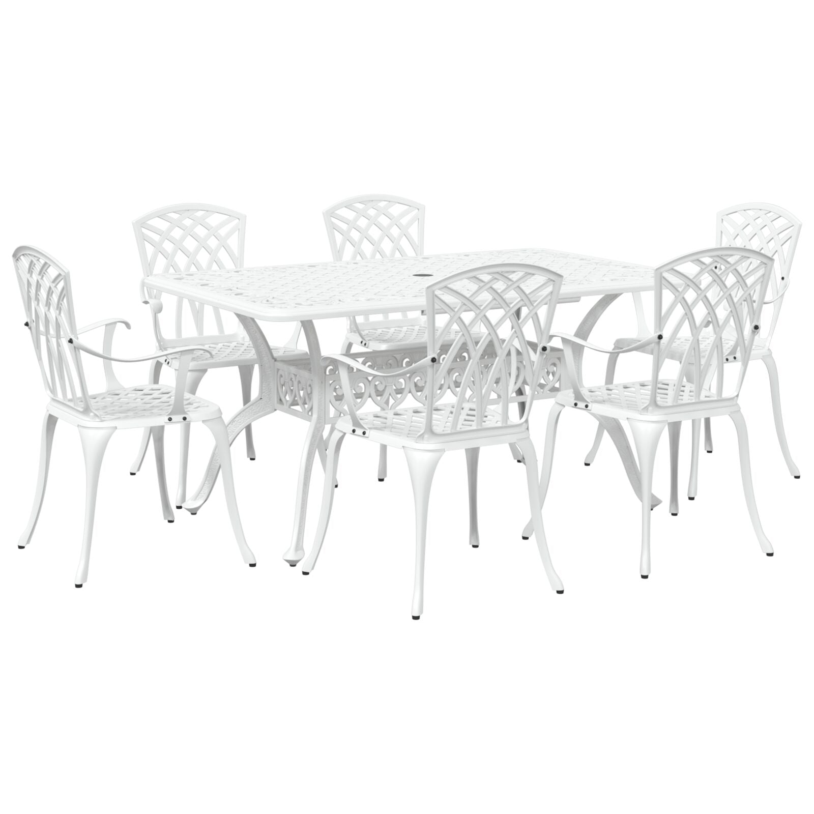 Set aus 4 Weiß Gussaluminium Groß Dekorative Intarsien