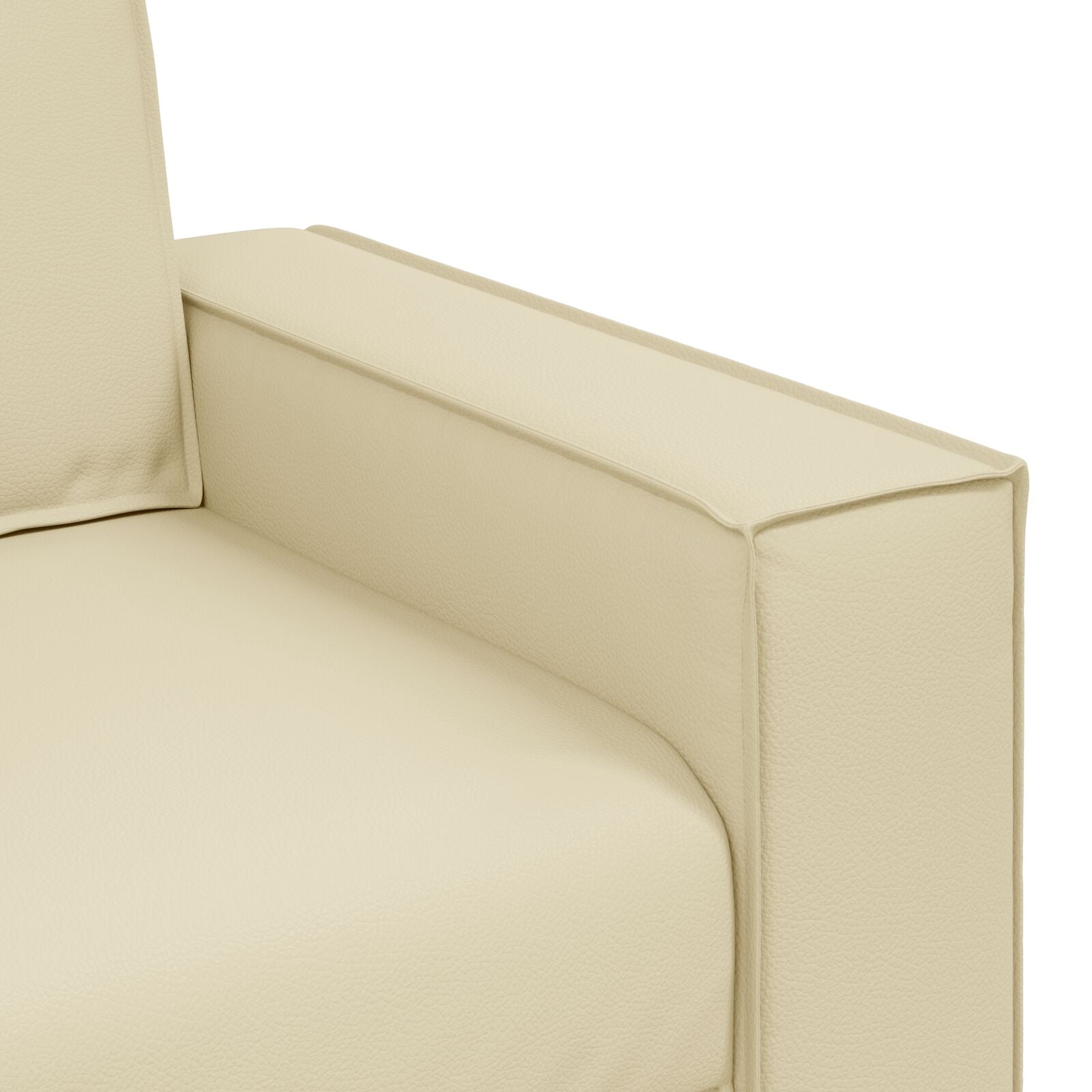 Zweisitzer Sofa in Creme, 140 cm aus Kunstleder