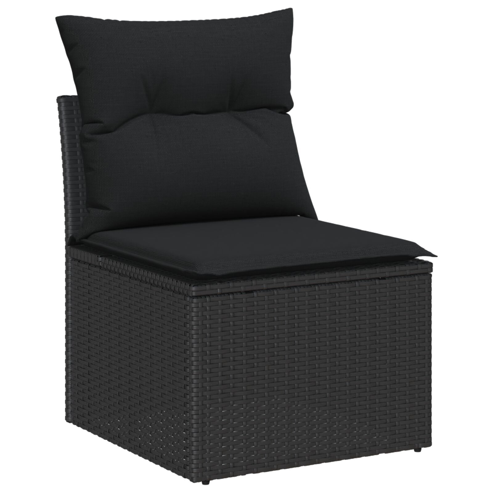 Set von 4 Dunkelgrau Rattan, Stahl, Stoff Mittel Modular