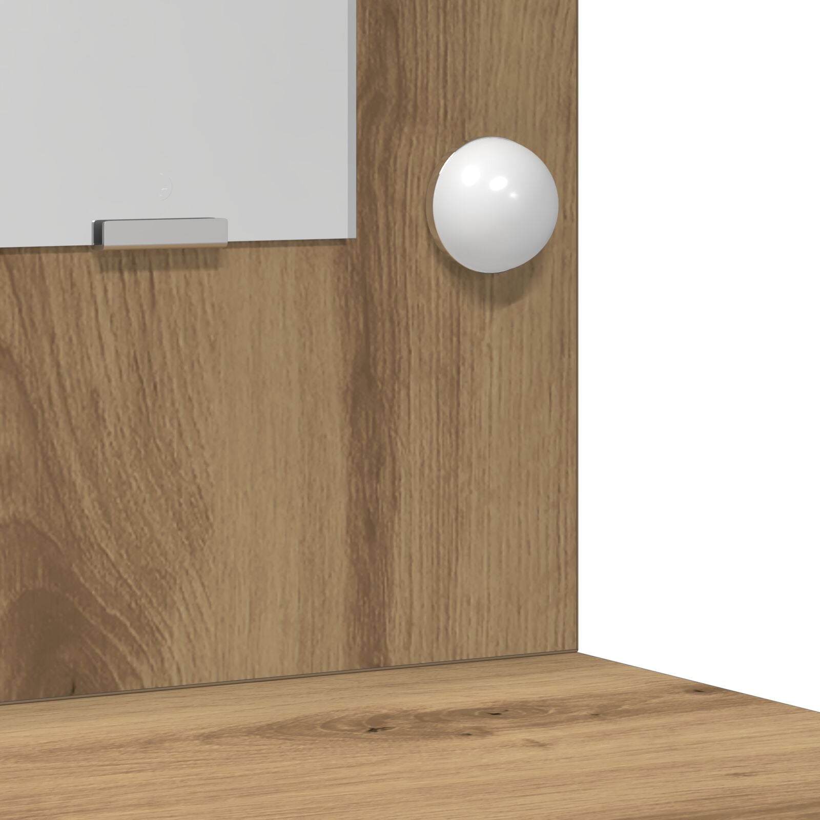3-teiliges Schminktischset mit LED in Artisan Eiche Holzwerkstoff