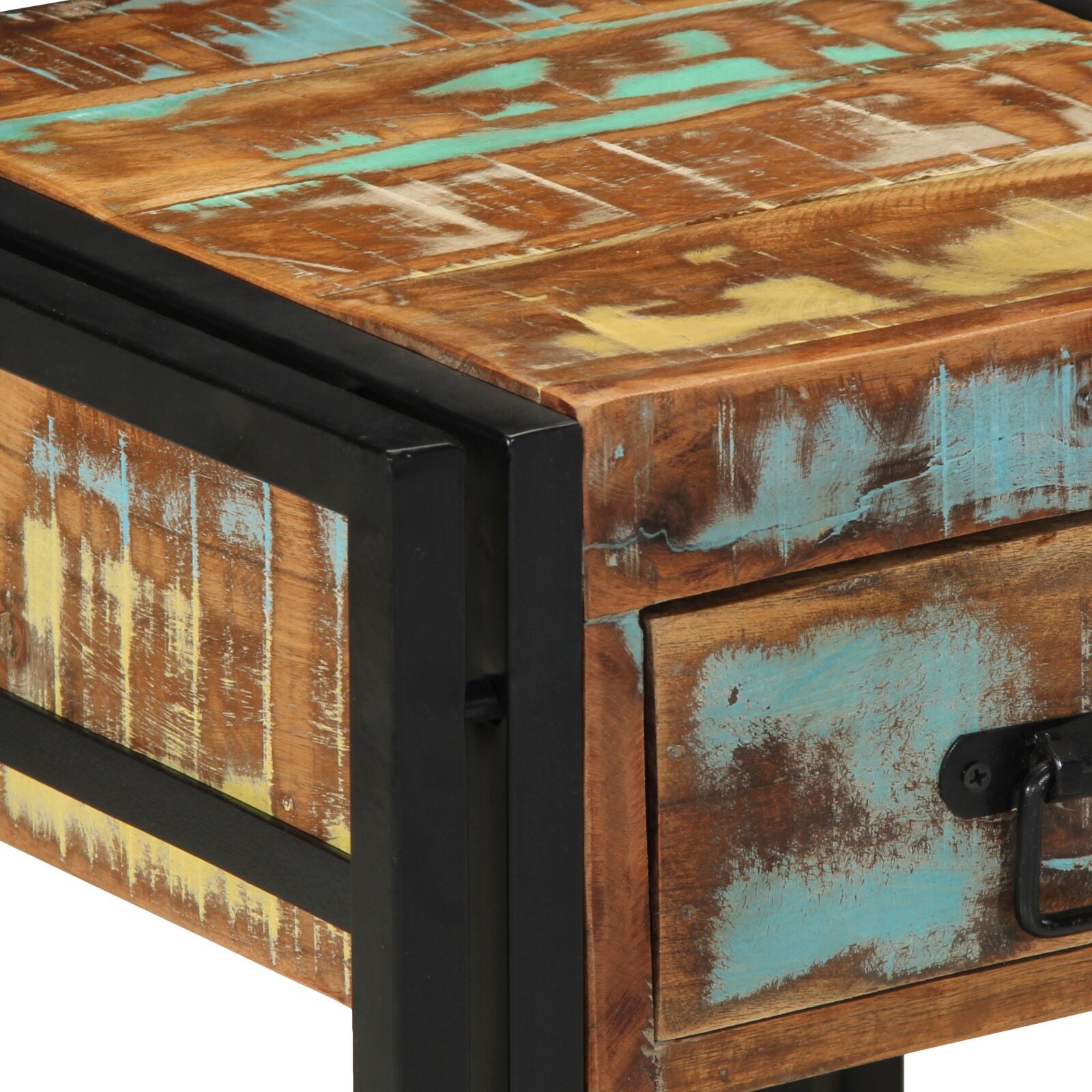 Nachttische 2er Set 40x40x50 cm aus Massivholz Altholz