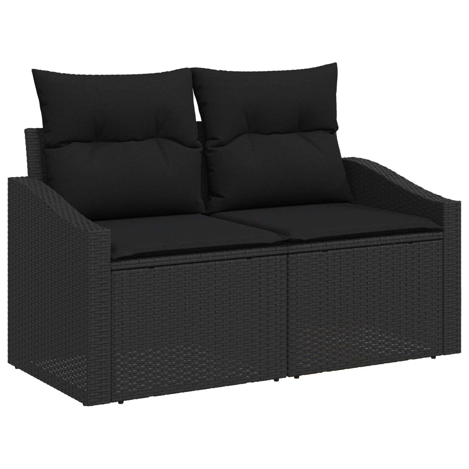 Set von 4 Dunkelgrau Rattan, Stahl, Stoff Mittel Modular