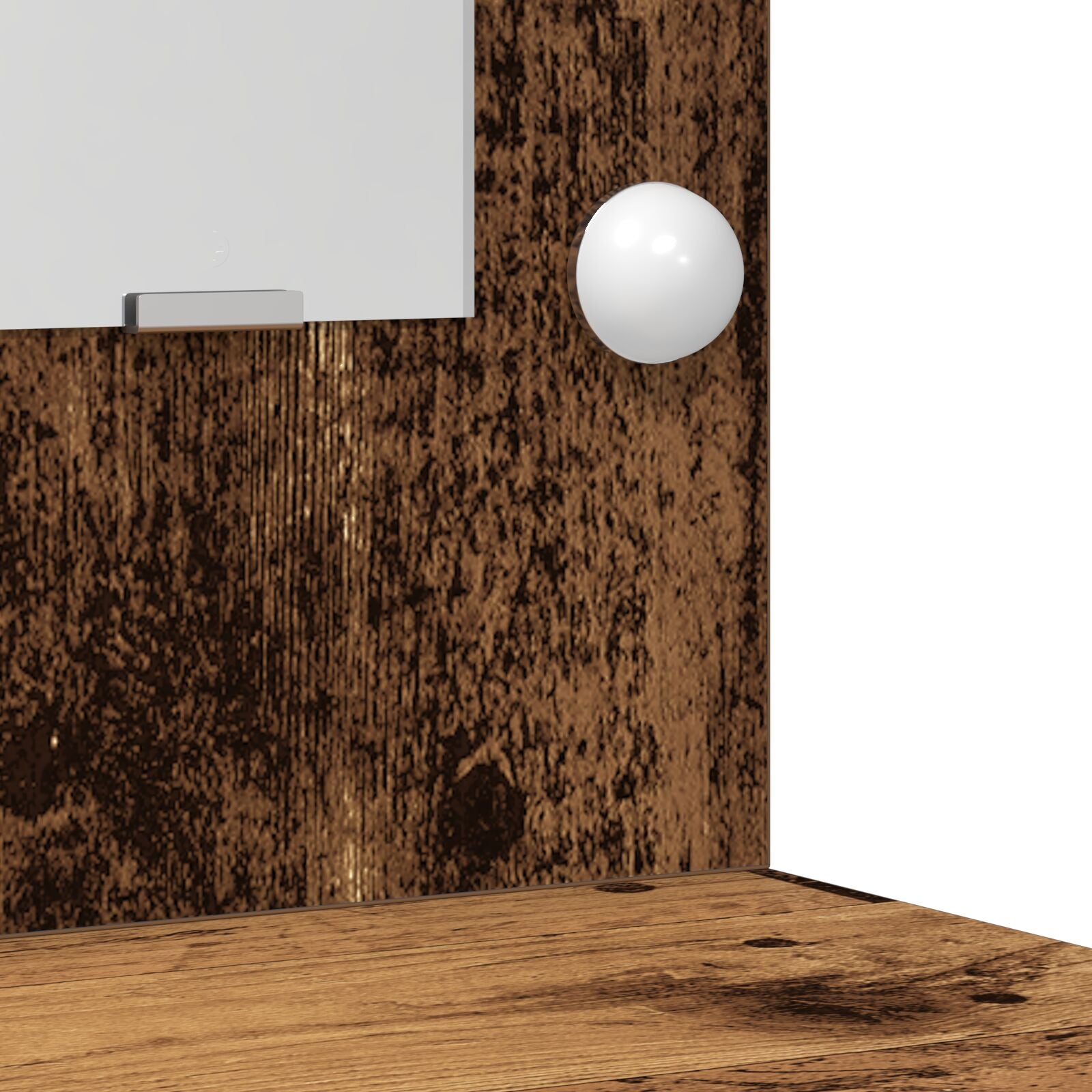 2-teiliges Schminktisch Set mit LED aus altem Holzwerkstoff