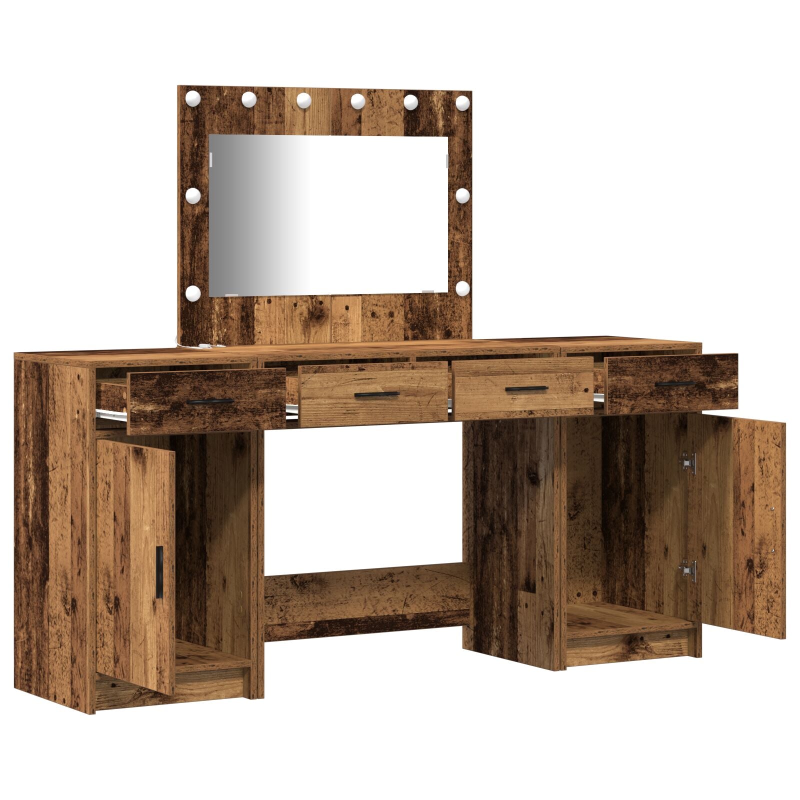 Kosmetiktisch Set Set aus 3 Altholz Holzwerkstoff Stauraum