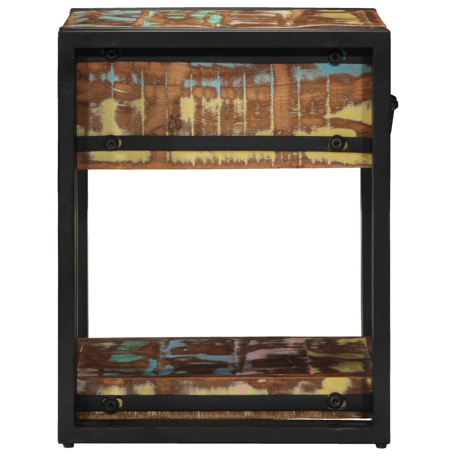 Nachttische 2er Set 40x40x50 cm aus Massivholz Altholz