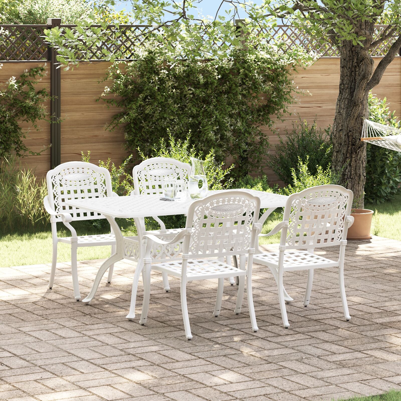 Set aus 3 Weiß Gussaluminium Groß Dekorative Intarsien