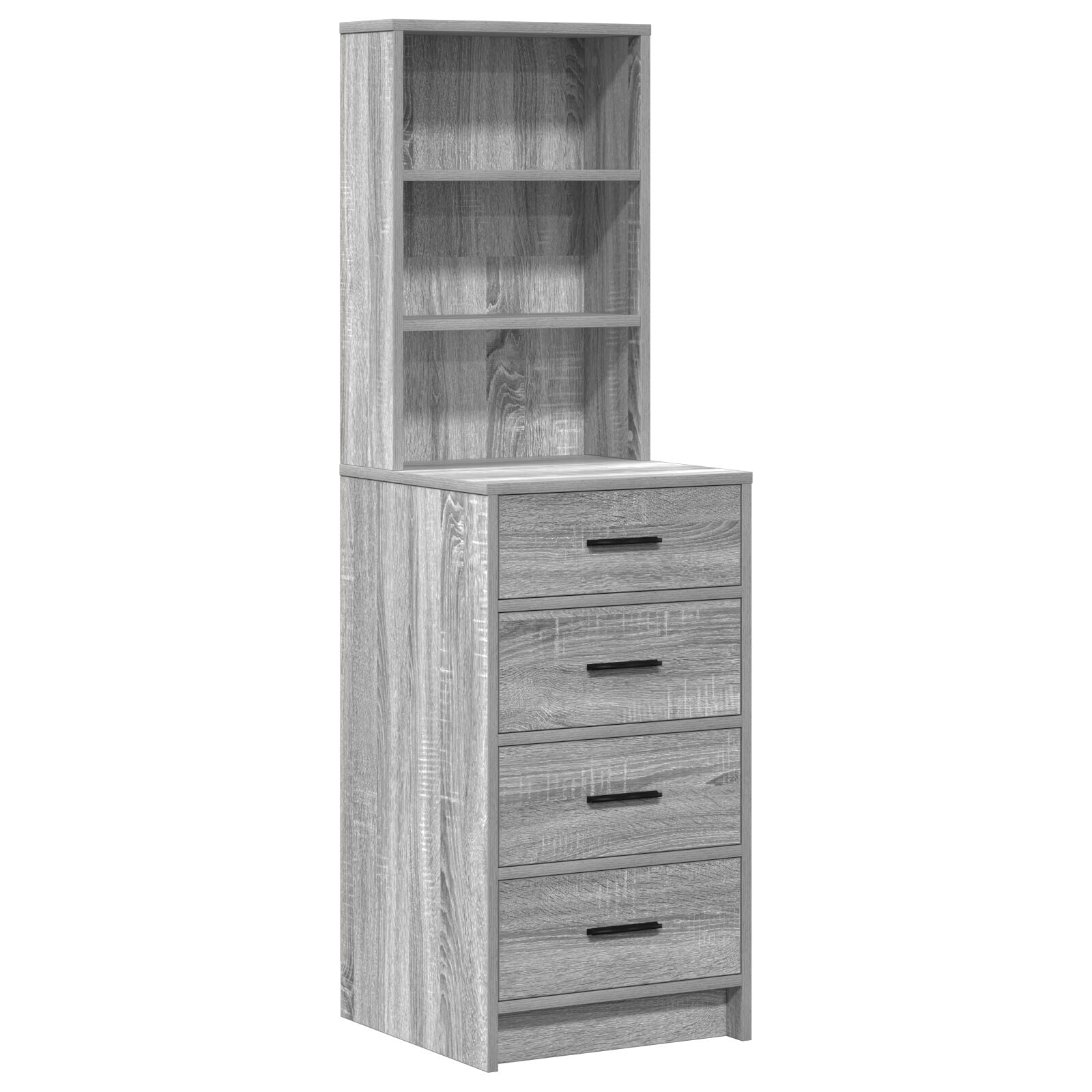 2-teiliges Frisiertischset mit LED grauem Sonoma MDF