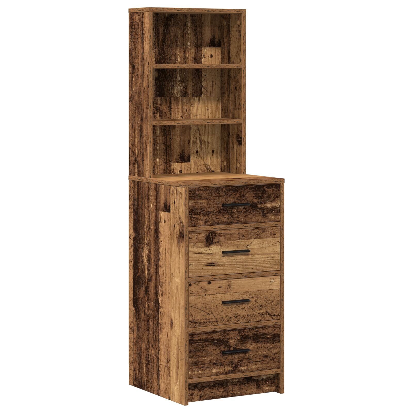 2 Teiliges Schminktischset mit LED alte Holzoptik Spanplatte