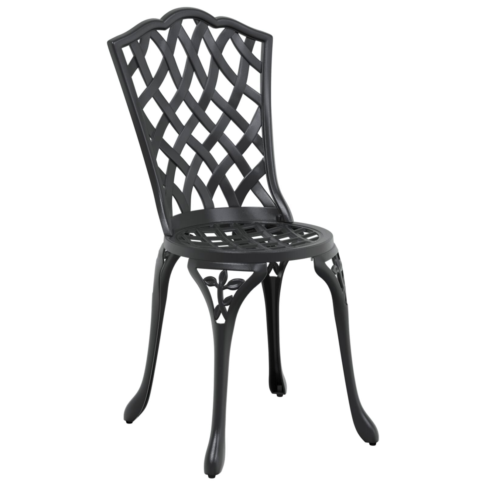 Set aus 3 Schwarz Gussaluminium Groß Dekorative Intarsien