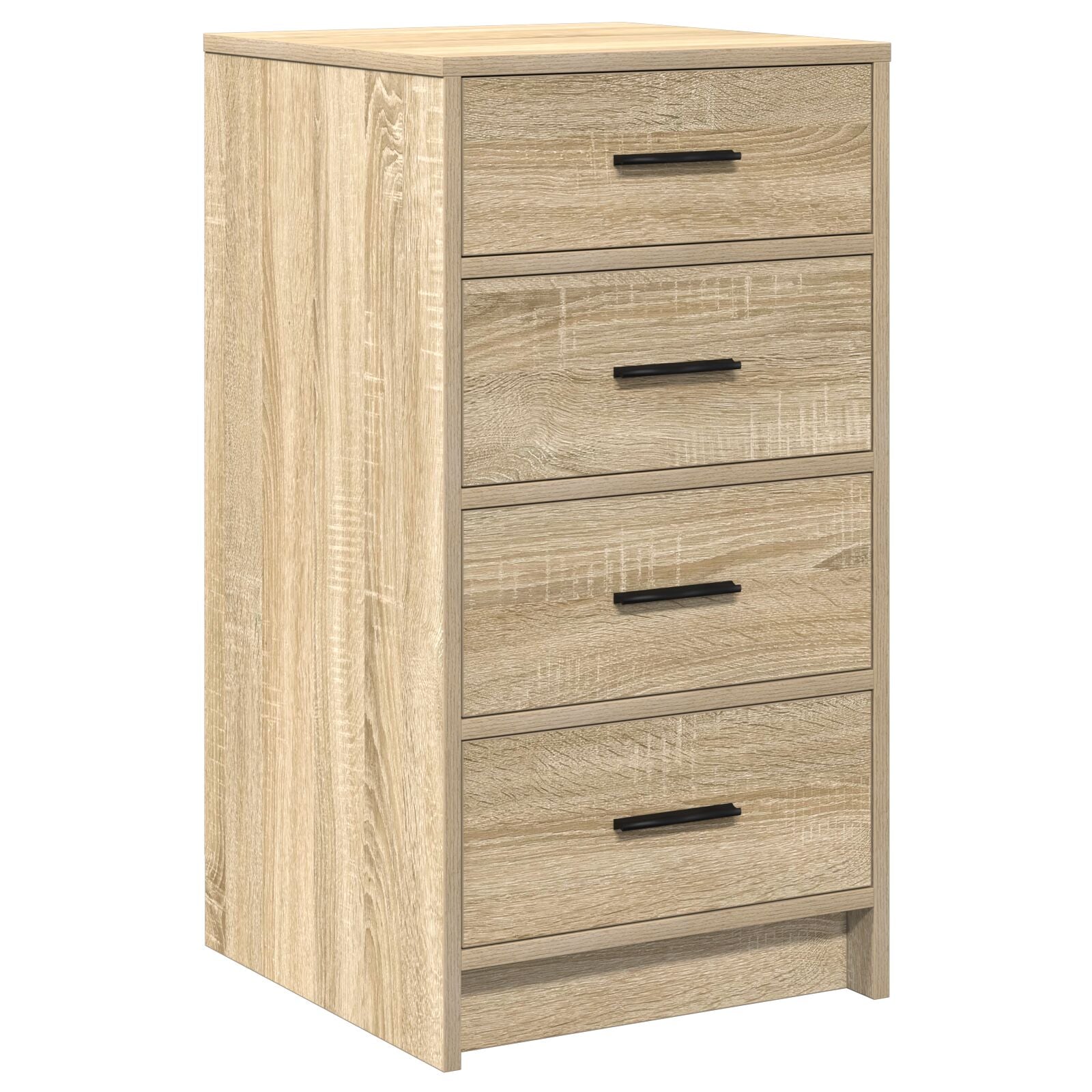 3-teiliges Frisiertischset mit LED Sonoma Eiche Holzwerkstoff